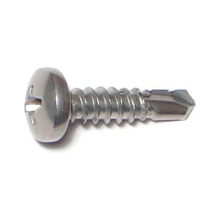 Midwest Fastener Self-Drilling Screw, #10 x 3/4 in, Plain Stainless Steel Pan Head Phillips Drive, 15 PK 79105